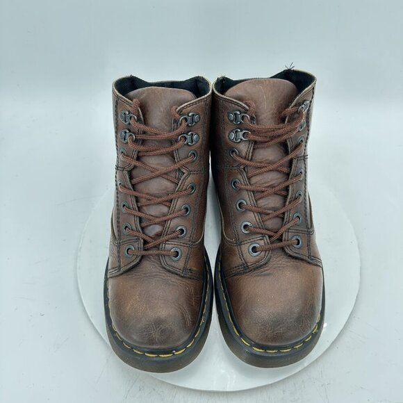 Dr. Martens Men Size 10 8A07 Brown Leather Oiled Resistant Low Ankle Boot - Picture 4 of 11